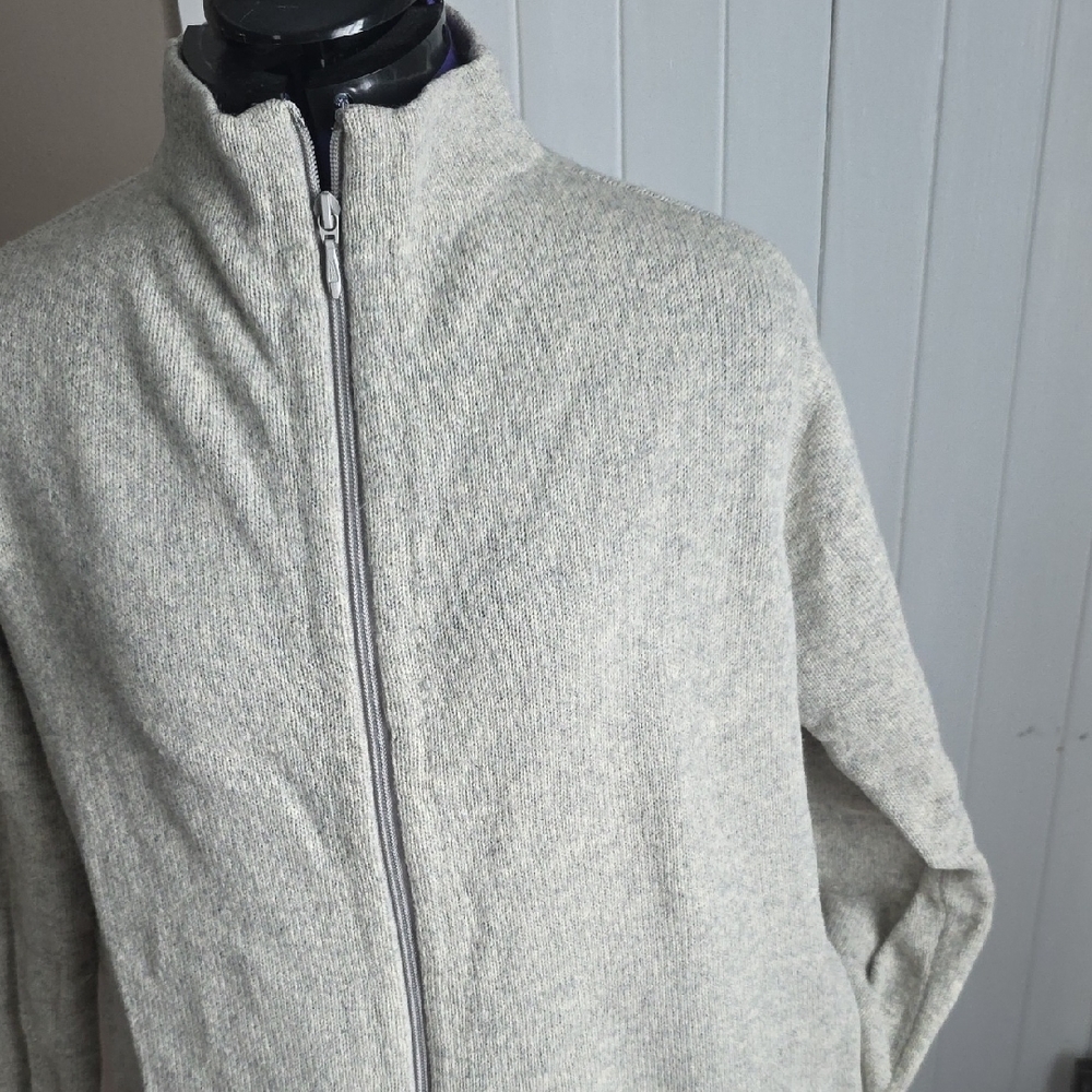J. Crew Men's Light Gray Zip-Up Sweater